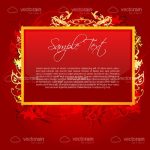 Dark Red Abstract Floral Background with Sample Text